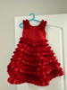 Picture of PL570 Red neoprene dress 8-10y