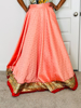 Picture of peach lehenga with maggam work blouse