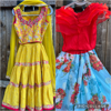 Picture of Red and blue Croptop Lehenga 1-2y