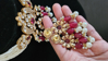 Picture of Ruby Sugar Pearls Kundan Choker with Monalisa Beads