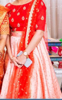 Picture of peach lehenga with maggam work blouse