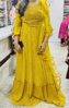 Picture of Mustard yellow long frock along with ruffle Duppatta