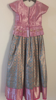 Picture of Blue and pink semi pattu lehenga with work blouse 6-8 yrs