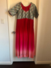 Picture of red and peacock blue long dress(XL)