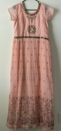 Picture of Peach Georgette long frock