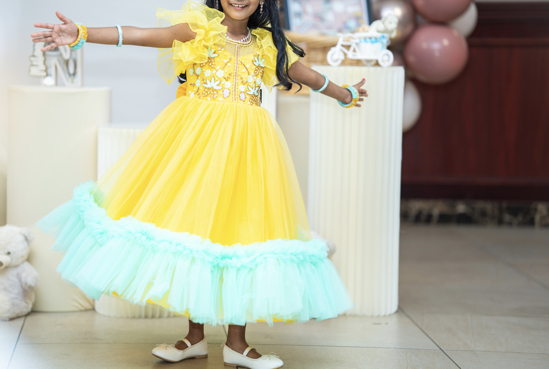 Picture of Tulle flare Long Birthday frock  5-6 years