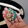 Picture of New Handcrafted Sugar Pearls with Jadau kundan & screw back earrings