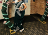 Picture of Bottle green party wear saree with chikankari blouse