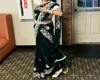 Picture of Bottle green party wear saree with chikankari blouse