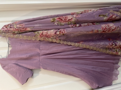 Picture of Lavender Anarkali with floral cutwork dupatta