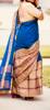 Picture of Navy blue antique gold border saree