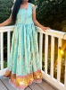 Picture of  Pichwai  sea blue Long frock  trending crushed fabric