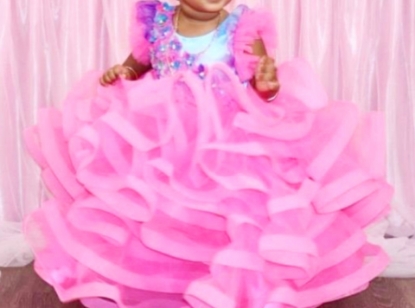 Picture of Designer pink birthday Frock 1y 