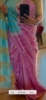 Picture of Blue and pink striped  tissue  silk saree with golden tissue blouse