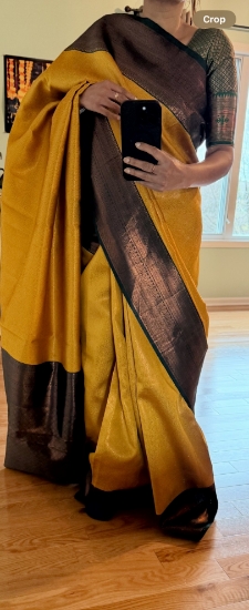 Picture of New Classic Yellow and green fancy silk saree