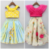 Picture of Pink Ruffle Crop Top & Pastel Floral Skirt Set 4-6y