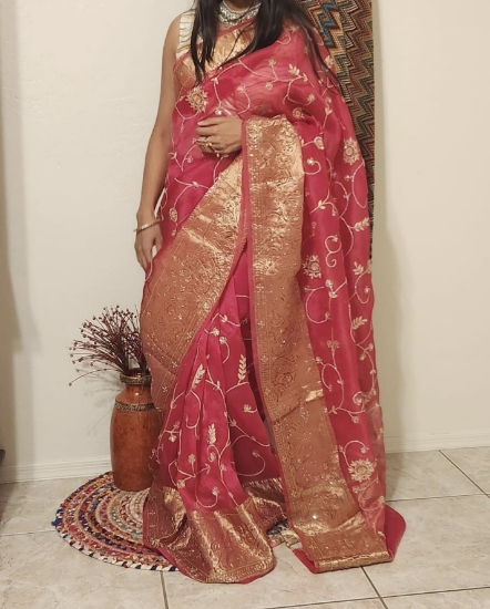 Picture of Organza heavy gotapatti work saree 