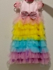 Picture of peony kids designer unicorn theme frock 4-6y