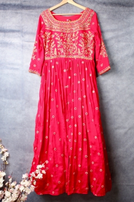 Picture of Manyavar Long Gown with embroidery work 