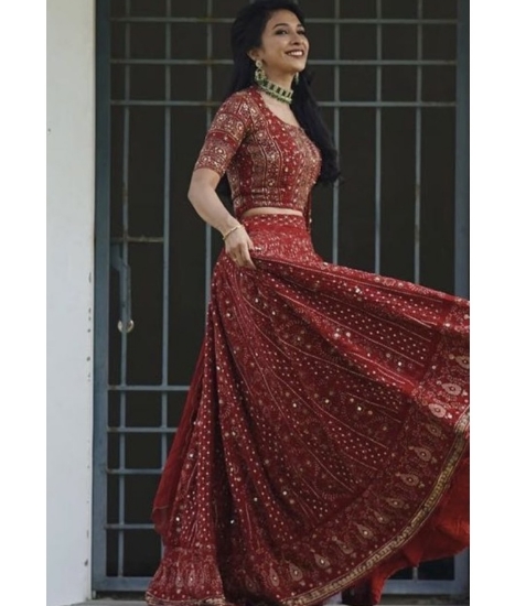 Picture of New Pure Georgette chikankari lehenga 