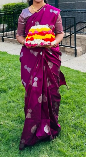 Picture of Purple pink fancy saree