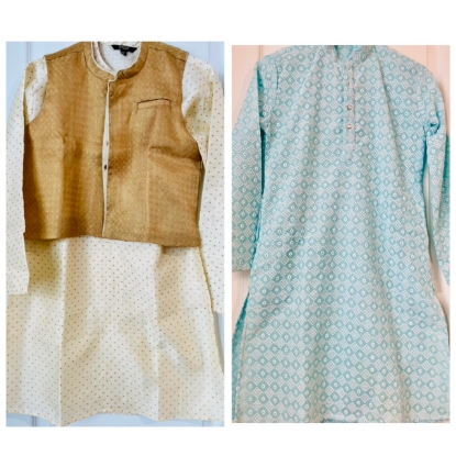 Picture of 3 piece and chikankari Boys Kurtas 10-12y