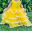 Picture of Yellow netted party wear frock 2-3y