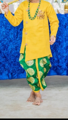 Picture of Soft raw silk Kurta Dhoti 4-5y