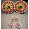 Picture of Jadau kundan Studs and CZ earrings 