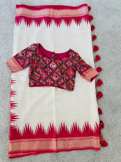 Picture of New Beautiful Ikkat silk  saree 