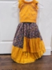 Picture of PL634 Pure Kanchi pattu langa in patola weaving  with drape style and maggam work blouse 4-5y