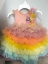 Picture of Pink Quilted Lycra Gown with Multicolor Net Frills 3-6 years