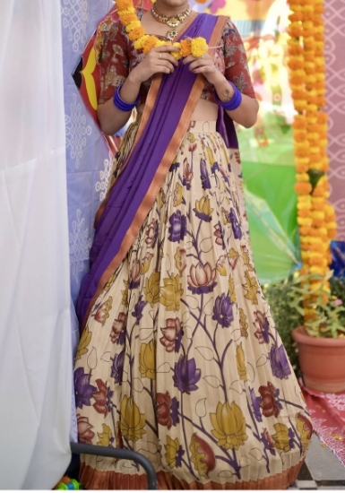 Picture of Kalamkari Silk Lehenga