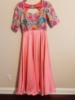 Picture of Pure crepe hand embroidery long frock with crepe zardosi work dupatta 