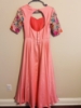Picture of Pure crepe hand embroidery long frock with crepe zardosi work dupatta 