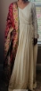 Picture of Angrakha style chikankari frock with patola dupatta