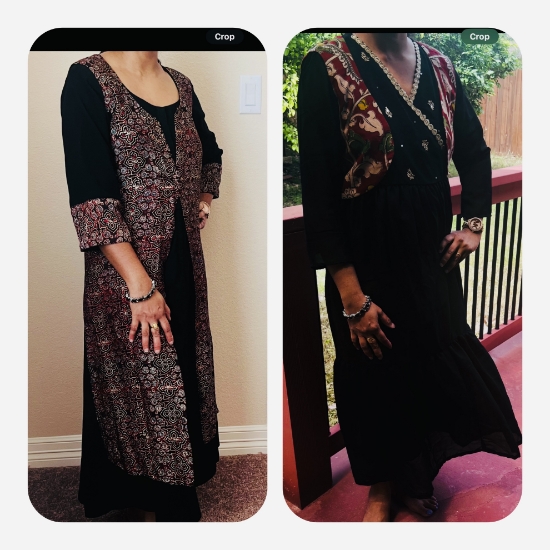 Picture of Combo Detachable Ajrakh & Kalamkari Over Coat Dresses 