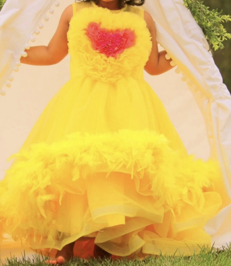 Picture of Lill angles yellow heart frock 2-3y