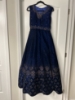 Picture of Manyavar blue velvet Party wear gown 