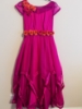 Picture of Designer Hot pink organza  indo western Layered long gown 