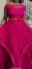 Picture of Designer Hot pink organza  indo western Layered long gown 