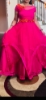 Picture of Designer Hot pink organza  indo western Layered long gown 