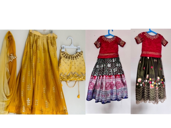 Picture of Set of 3 lehenga combo 4-6yrs