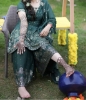 Picture of Dark Green Sharara  set