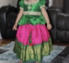 Picture of Pure Kanchipattu Lehenga with Maggam Work Top 2-4y