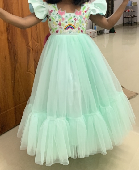 Picture of Sky blue designer frock 6-7y