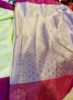 Picture of Beautiful Green and magenta combination Raw Mango saree