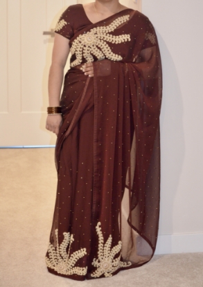 Picture of Fancy saree with pearl and bead work 