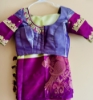 Picture of Beautiful Green and magenta combination Raw Mango saree