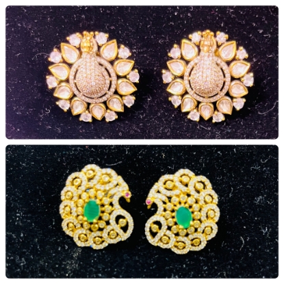 Picture of Beautiful diamond look alike studs combo (New)